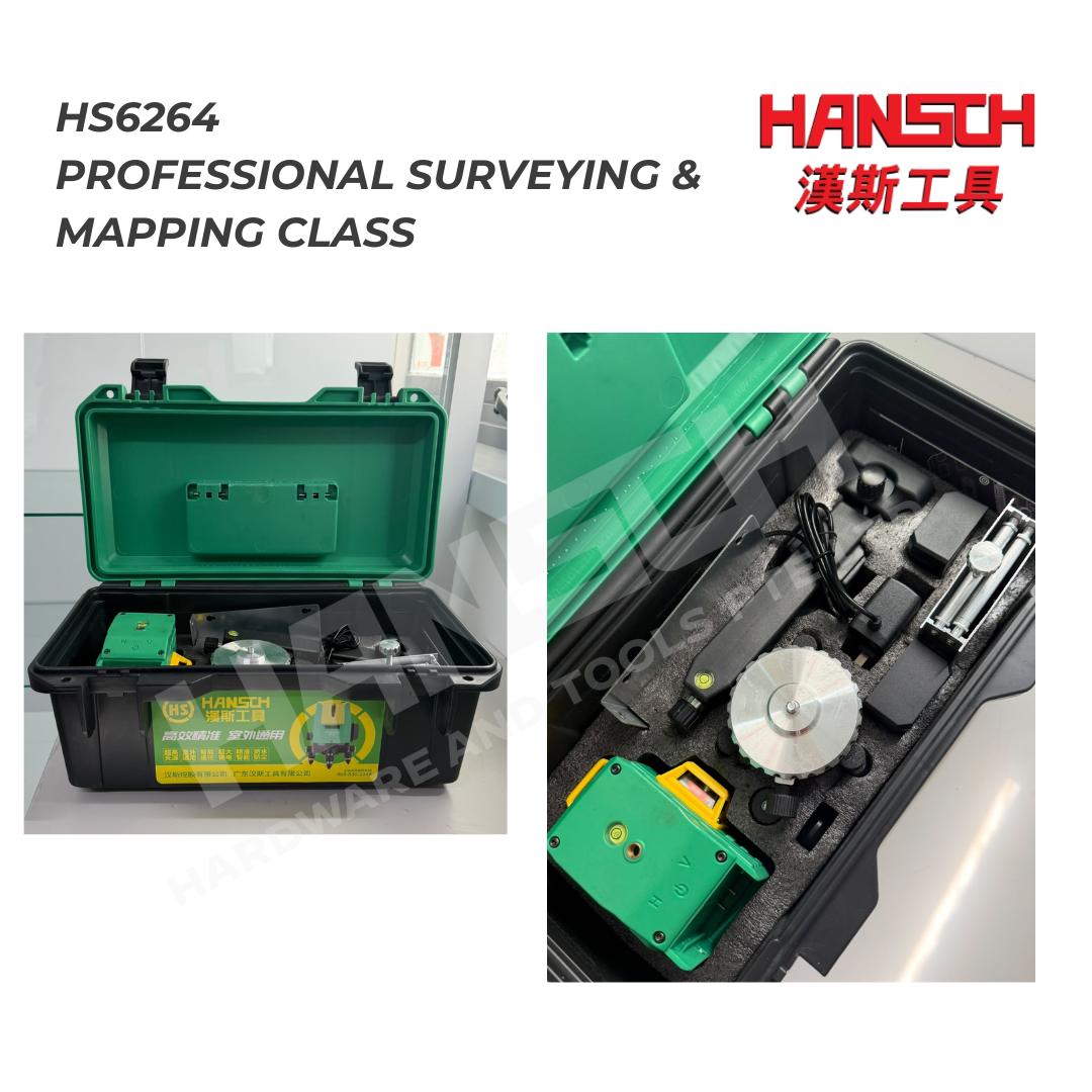 Hansch 3D Laser Level Self-Leveling Green Beam Cross Line Laser Level (HS6264) Professional Indoor & Outdoor Measuring Tool  3D贴墙贴地一体式绿光激光水平仪