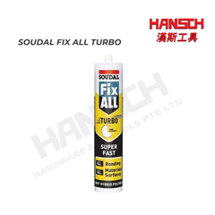Soudal Fix ALL TURBO Hybrid Polymer High Strength Adhesive 290ML – Super Fast Heavy Duty Bonding 超快速高强度粘合剂