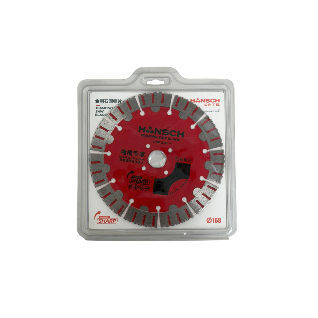 Hansch Diamond Saw Blade Wall Cutting Disc (墙槽切割片) –  Concrete Wall Blade for Cement, Brick & Stone (Angle Grinder Compatible)