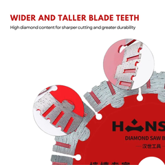 Hansch Diamond Saw Blade Wall Cutting Disc (墙槽切割片) –  Concrete Wall Blade for Cement, Brick & Stone (Angle Grinder Compatible)