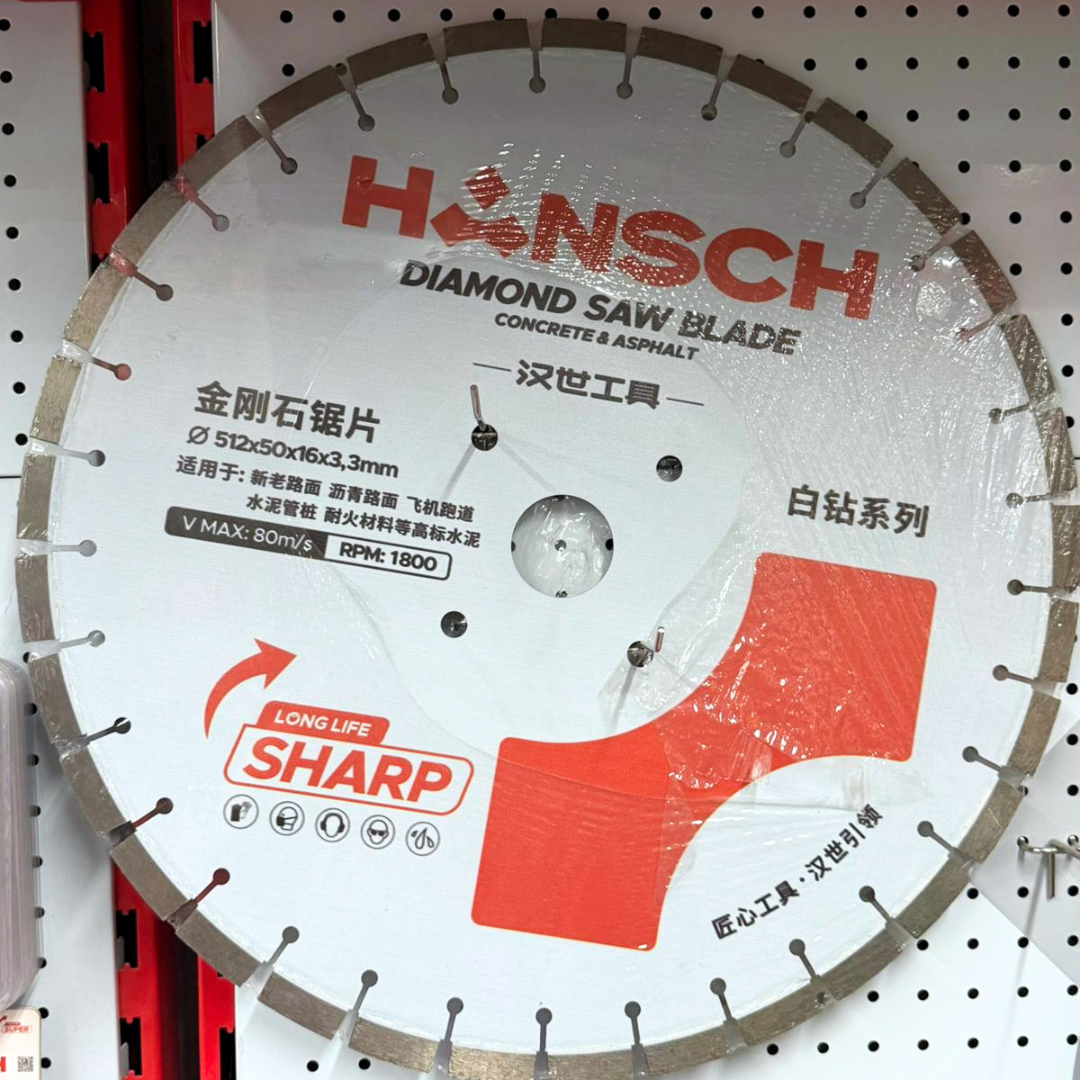 Hansch Diamond Saw Blade for Concrete & Road Cutting – White Drill Series