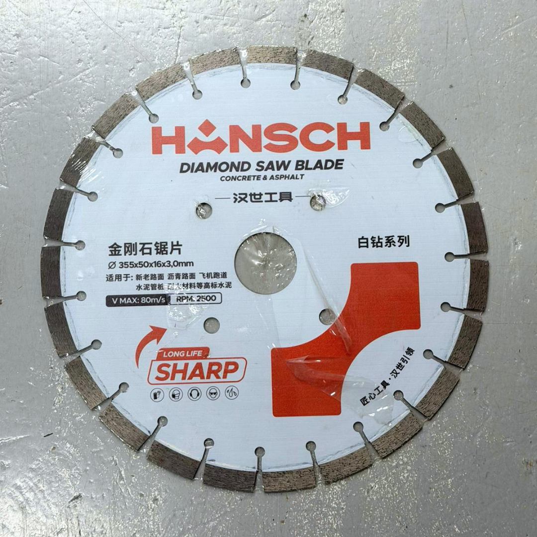 Hansch Diamond Saw Blade for Concrete & Road Cutting – White Drill Series