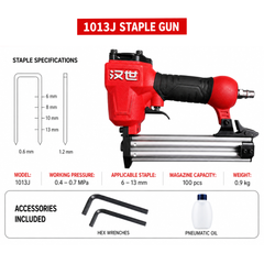 Hansch HS-1013J Pneumatic Staple Gun - Air-Powered Upholstery Staple 气动码钉枪