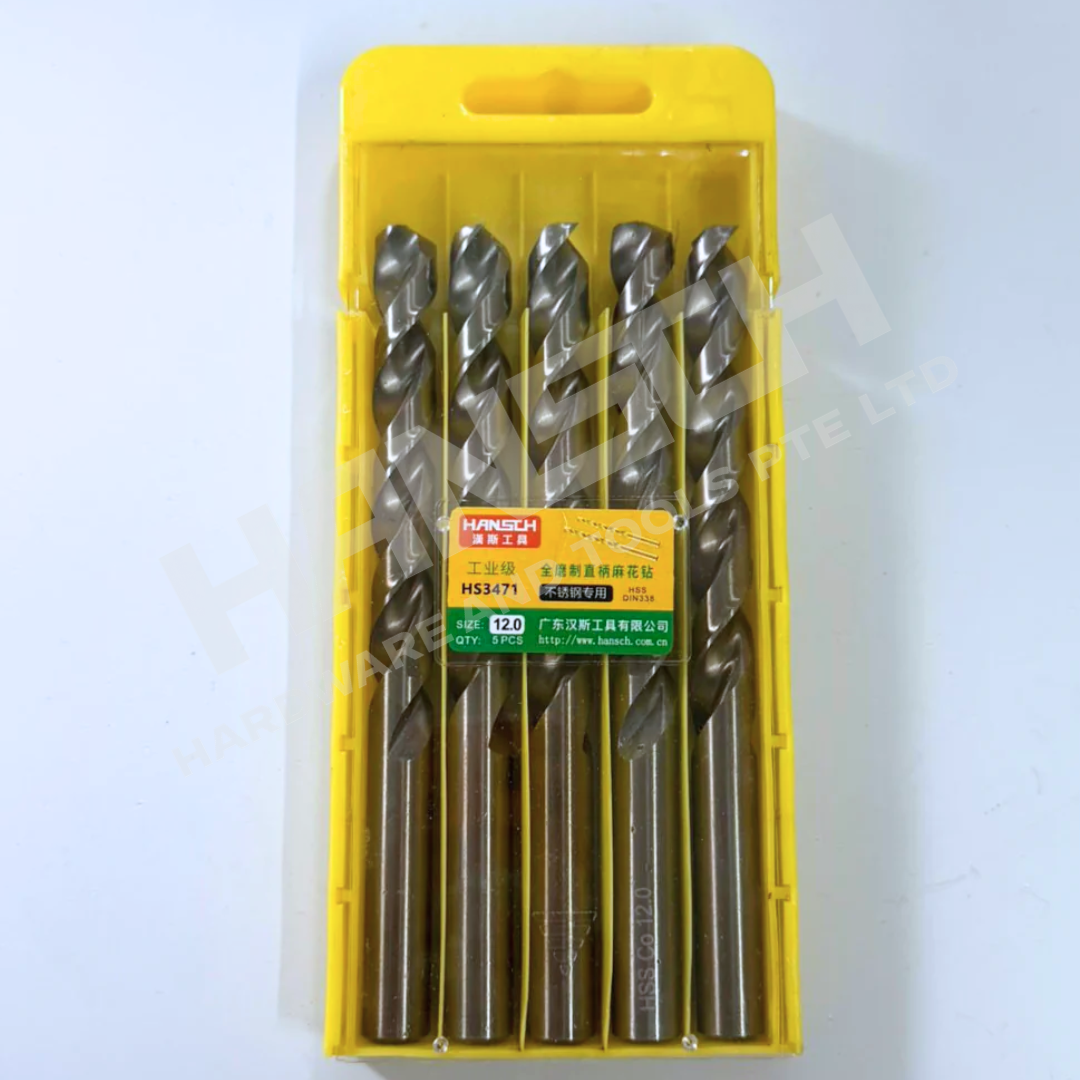 Hansch HSS-CO Cobalt Drill Bit Set | High Hardness Twist Drill for Stainless Steel, Metal, Wood | Straight Shank (直柄麻花钻)