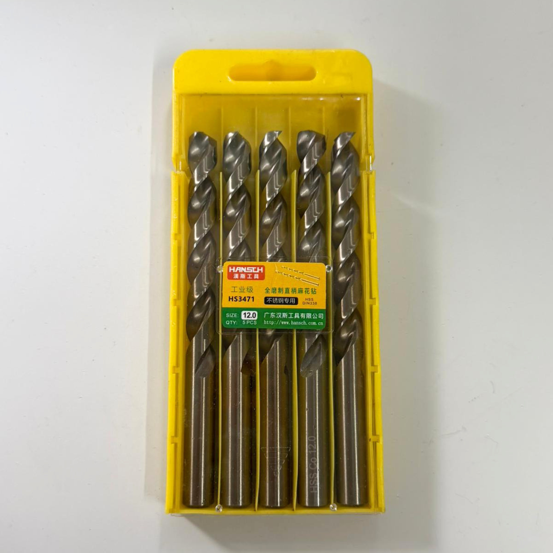 Hansch HSS-CO Cobalt Drill Bit Set | High Hardness Twist Drill for Stainless Steel, Metal, Wood | Straight Shank