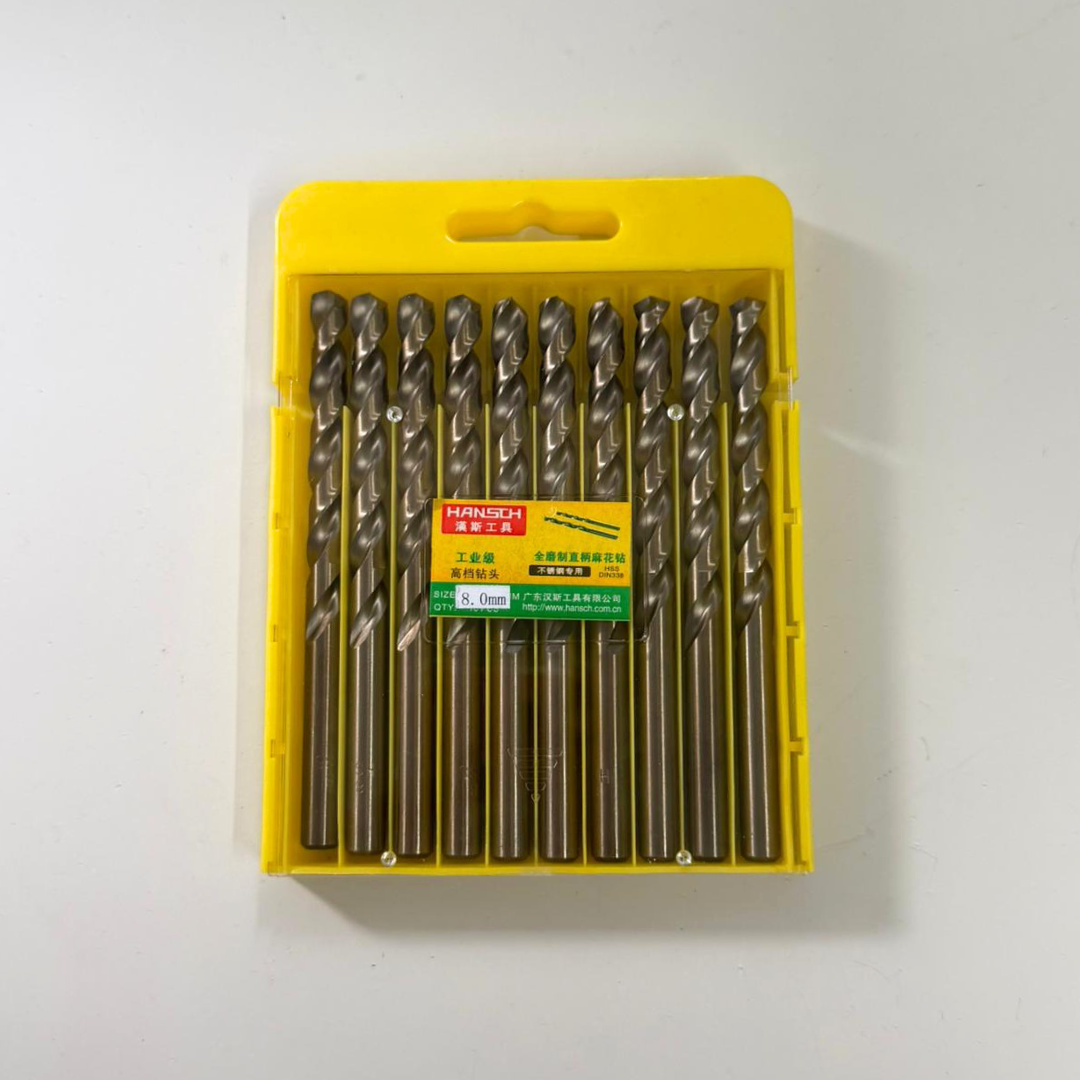 Hansch HSS-CO Cobalt Drill Bit Set | High Hardness Twist Drill for Stainless Steel, Metal, Wood | Straight Shank