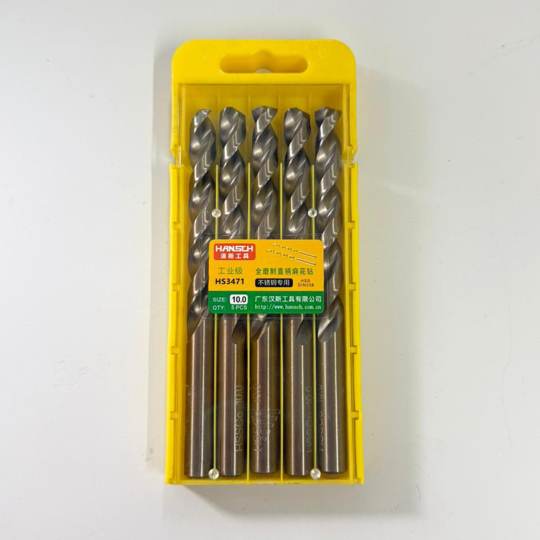Hansch HSS-CO Cobalt Drill Bit Set | High Hardness Twist Drill for Stainless Steel, Metal, Wood | Straight Shank
