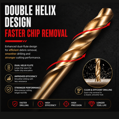 Hansch HSS-CO Cobalt Drill Bit Set | High Hardness Twist Drill for Stainless Steel, Metal, Wood | Straight Shank