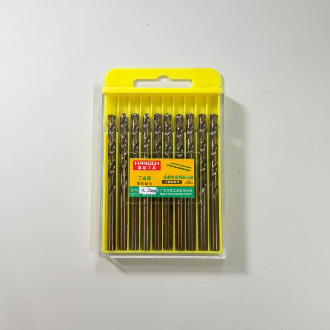 Hansch HSS-CO Cobalt Drill Bit Set | High Hardness Twist Drill for Stainless Steel, Metal, Wood | Straight Shank