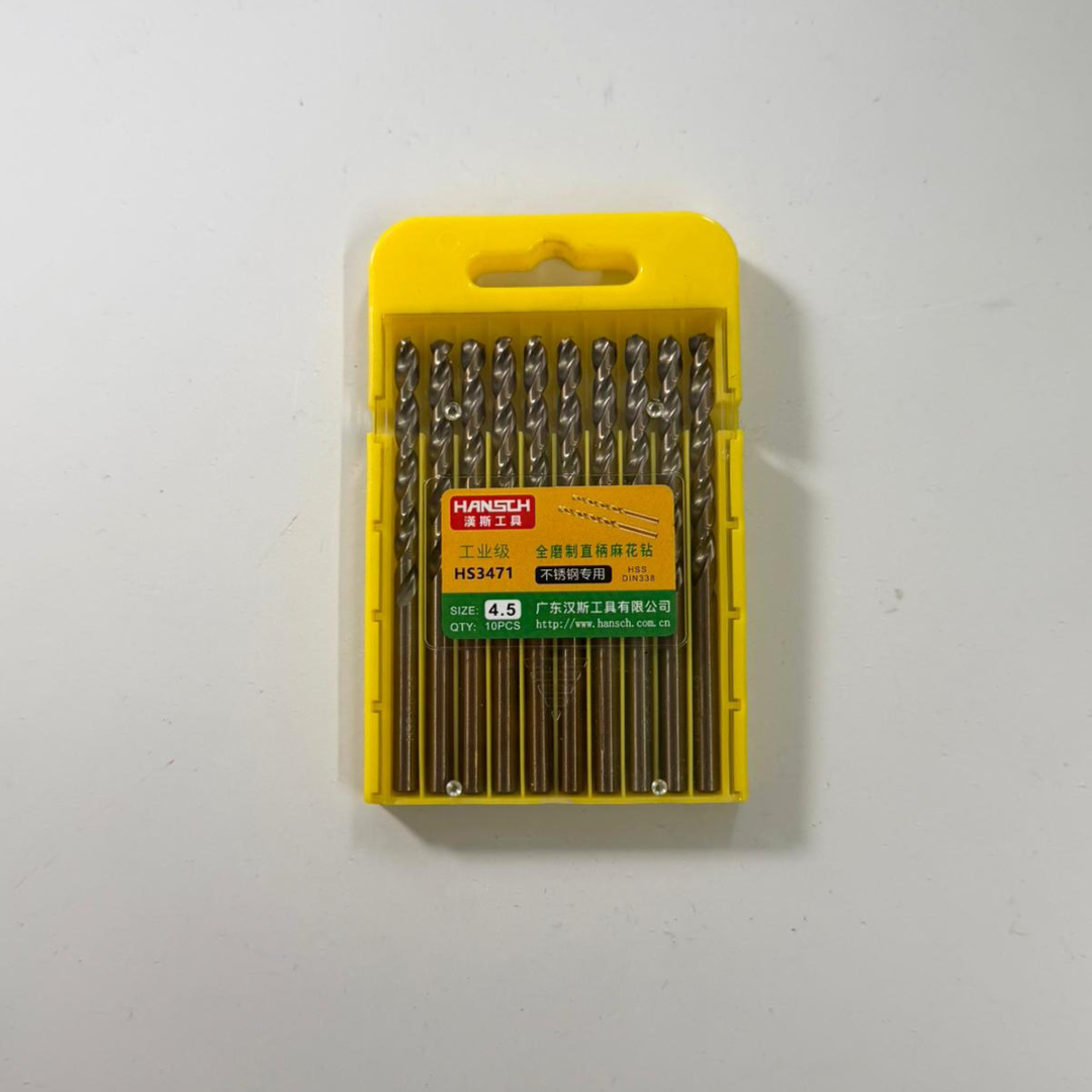 Hansch HSS-CO Cobalt Drill Bit Set | High Hardness Twist Drill for Stainless Steel, Metal, Wood | Straight Shank