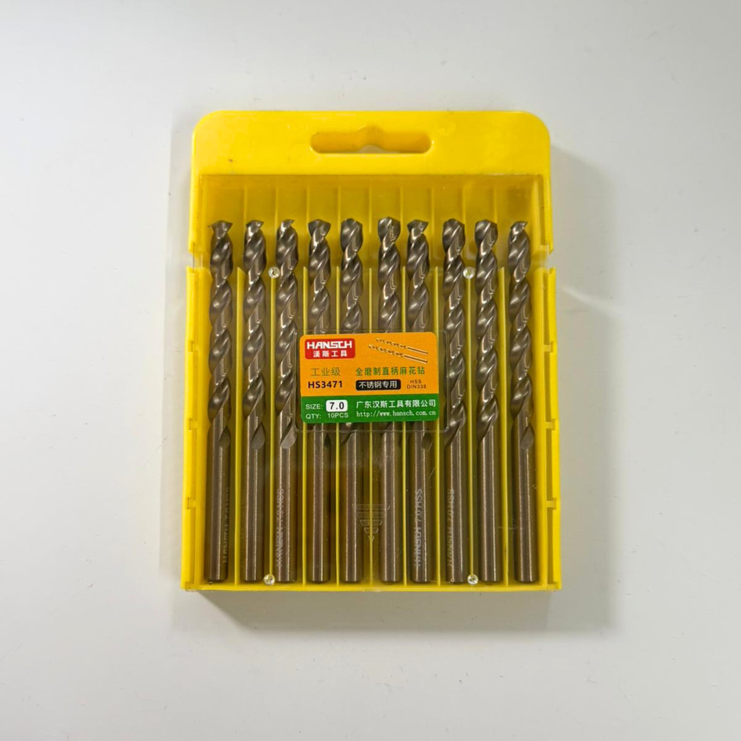 Hansch HSS-CO Cobalt Drill Bit Set | High Hardness Twist Drill for Stainless Steel, Metal, Wood | Straight Shank