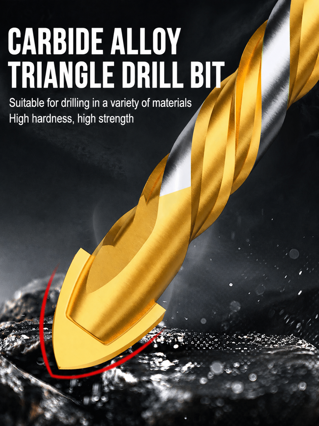 Hansch Triangular Heavy-Duty Wall Penetration Drill Bit for Concrete & Tile