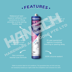Selleys Wet Area Silicone Sealant White – Waterproof & Mould Resistant Neutral Cure Silicone for Bathroom & Kitchen 湿区防水防霉中性硅酮密封胶