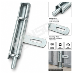 Heavy Duty Metal Sliding Drop Bolt Latch for Gate & Door 属滑动门闩插销  落地门栓锁扣