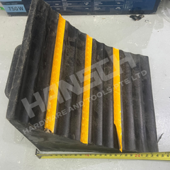Heavy Duty Rubber Wheel Chock 240 x 240 x 180mm with High-Visibility Yellow Strips 重型橡胶车轮止退器 防滑轮挡 WCR242418