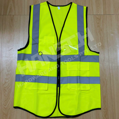 High-Visibility Reflective Safety Vest Breathable Mesh 荧光黄网眼布反光安全背心