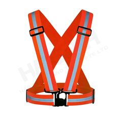 High-Visibility Reflective Safety Strap Harness with Adjustable Buckle 荧光黄高可视反光安全背带 可调节交叉式反光带