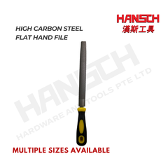 High Carbon Steel Flat Hand File 8" 200mm Double Cut Second Cut Metal Filing Tool with Handle 高碳钢双纹中齿平锉刀