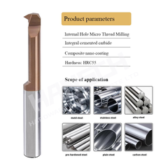ZZBD-CT Carbide MIR Inner Hole Micro Threaded Mills for Small Holes & Turning 内孔微型螺纹刀