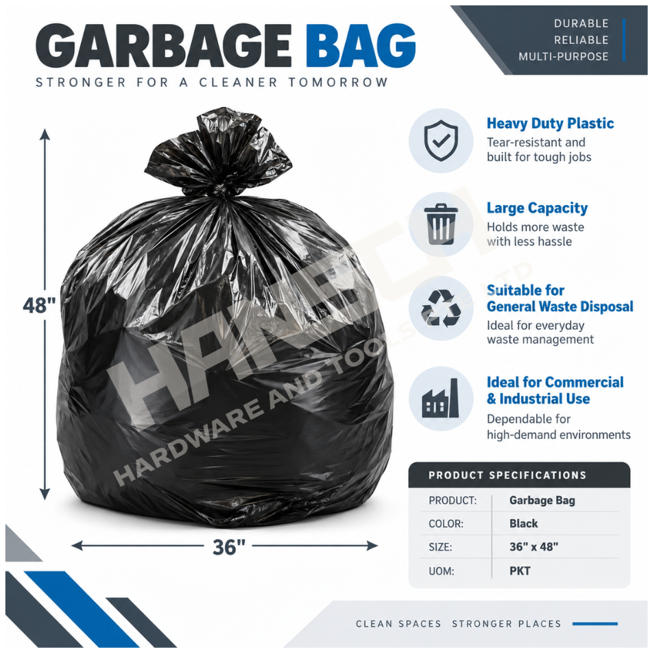 Industrial Garbage Bag / Trash Bag 黑色大号垃圾袋 36" x 48"