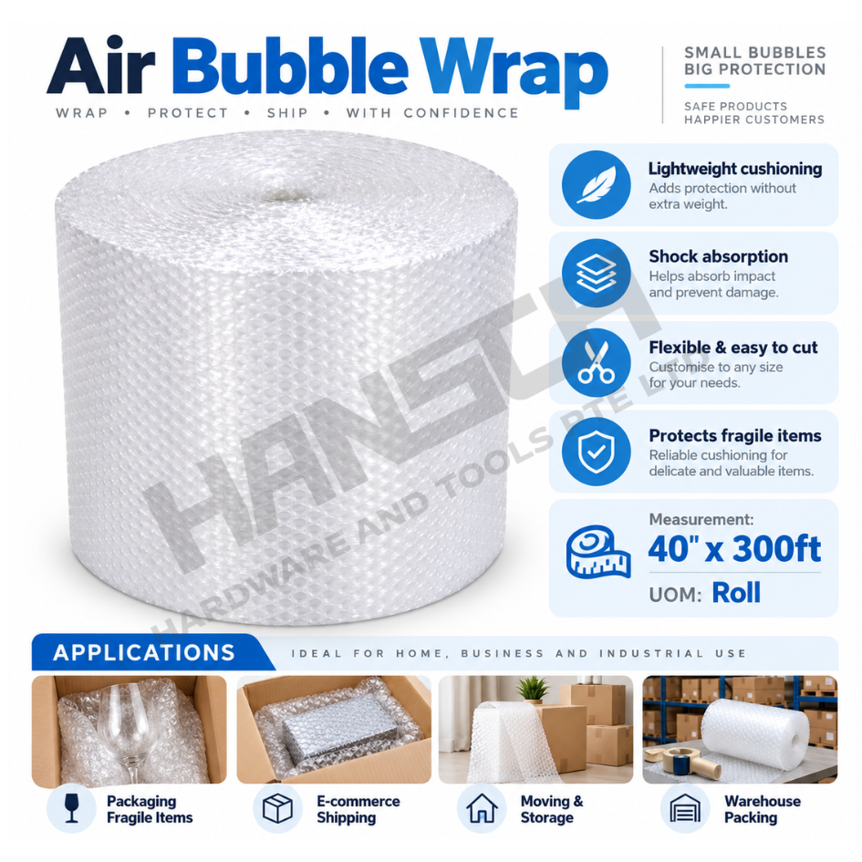 Industrial Air Bubble Wrap Roll – Protective Packaging & Cushioning Material 工业气泡膜包装卷 – 防震缓冲保护膜