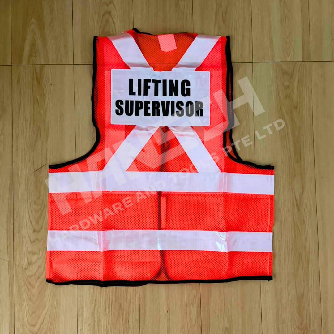 PPE Industrial Worksite Safety Vest with Printed Job Role 高可视反光网布安全背心