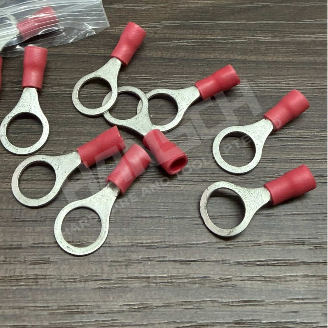 Red Insulated Ring Crimp Terminal Cable Lug – Electrical Wire Connector 红色绝缘圆环形冷压接线端子