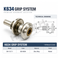 K634 Grip System DH-13.7.1 Industrial Panel & Cabinet Grip Fastener 夹紧系统  工业固定配件