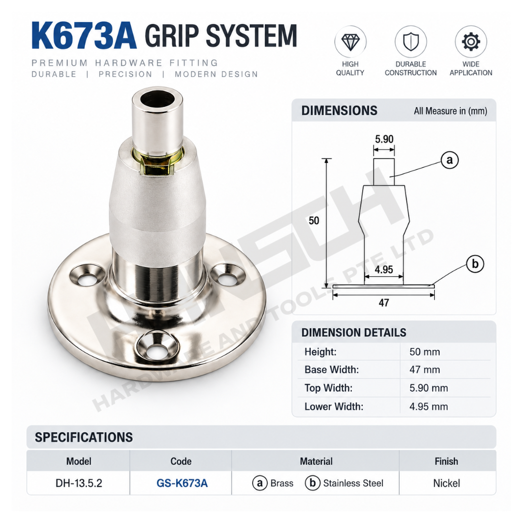 K673A Grip System DH-13.5.2 Furniture Grip Fitting 握把系统五金配件