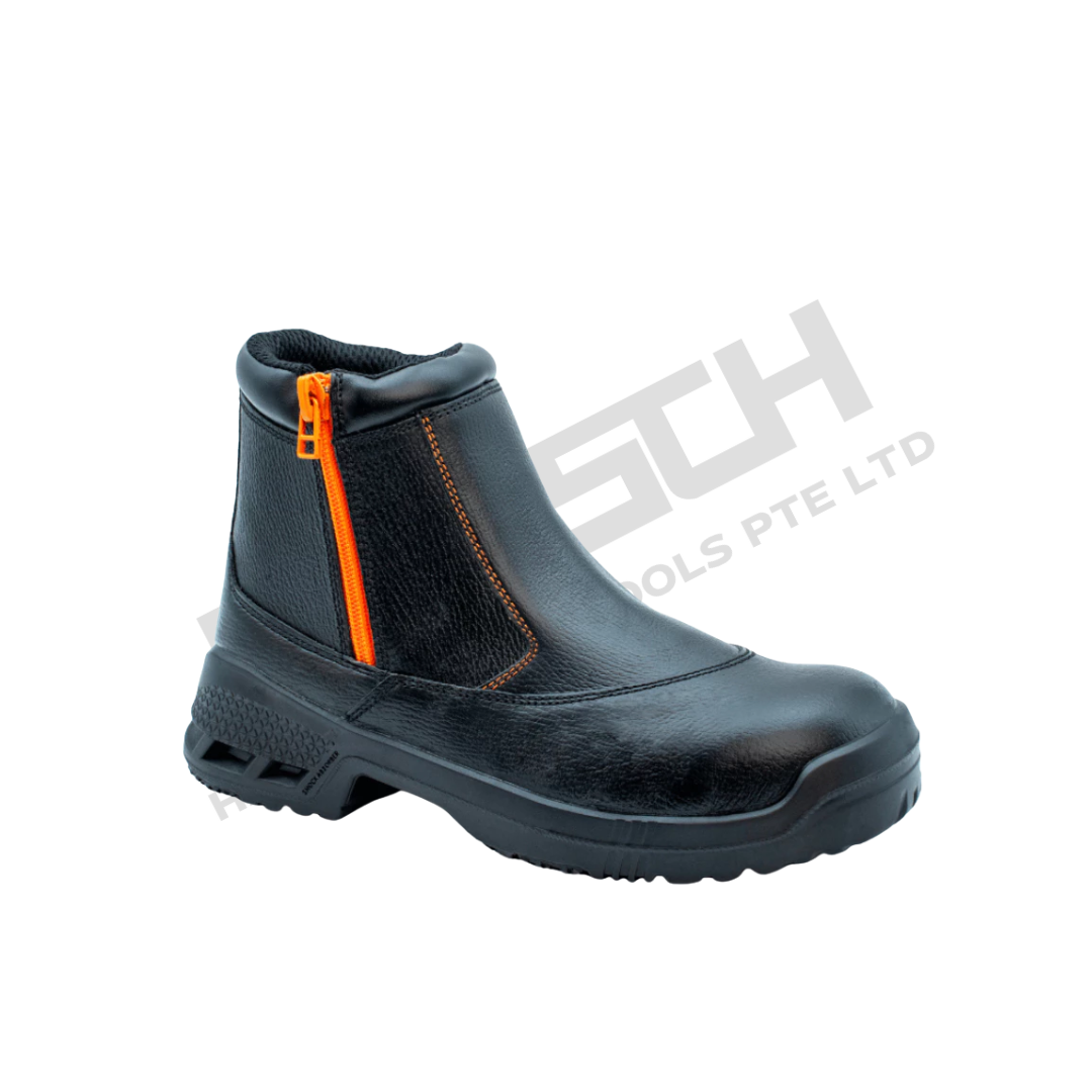 KING'S WD206 Black Zipper Mid Cut Safety Shoes Boots  中帮侧拉链安全靴