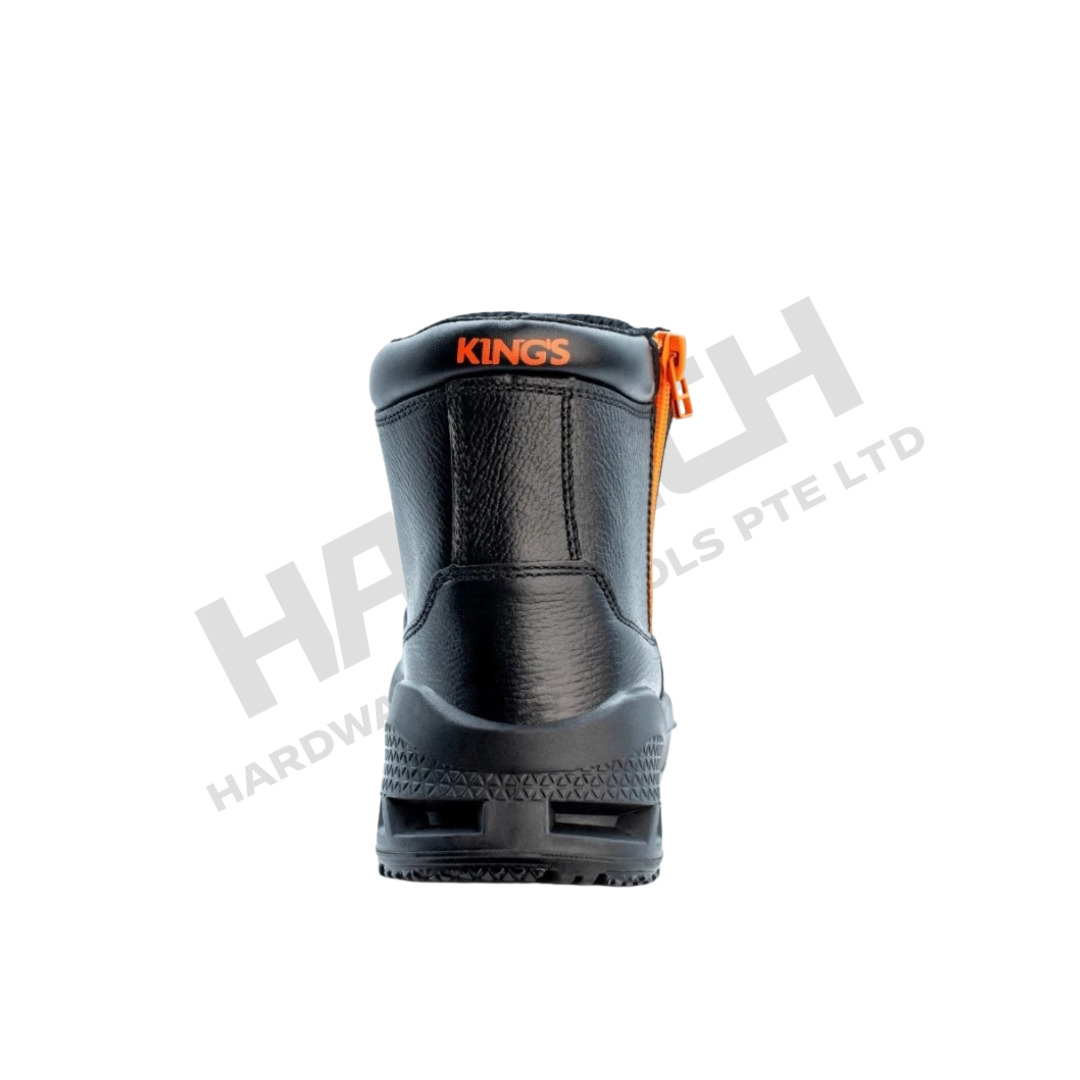 KING'S WD206 Black Zipper Mid Cut Safety Shoes Boots  中帮侧拉链安全靴