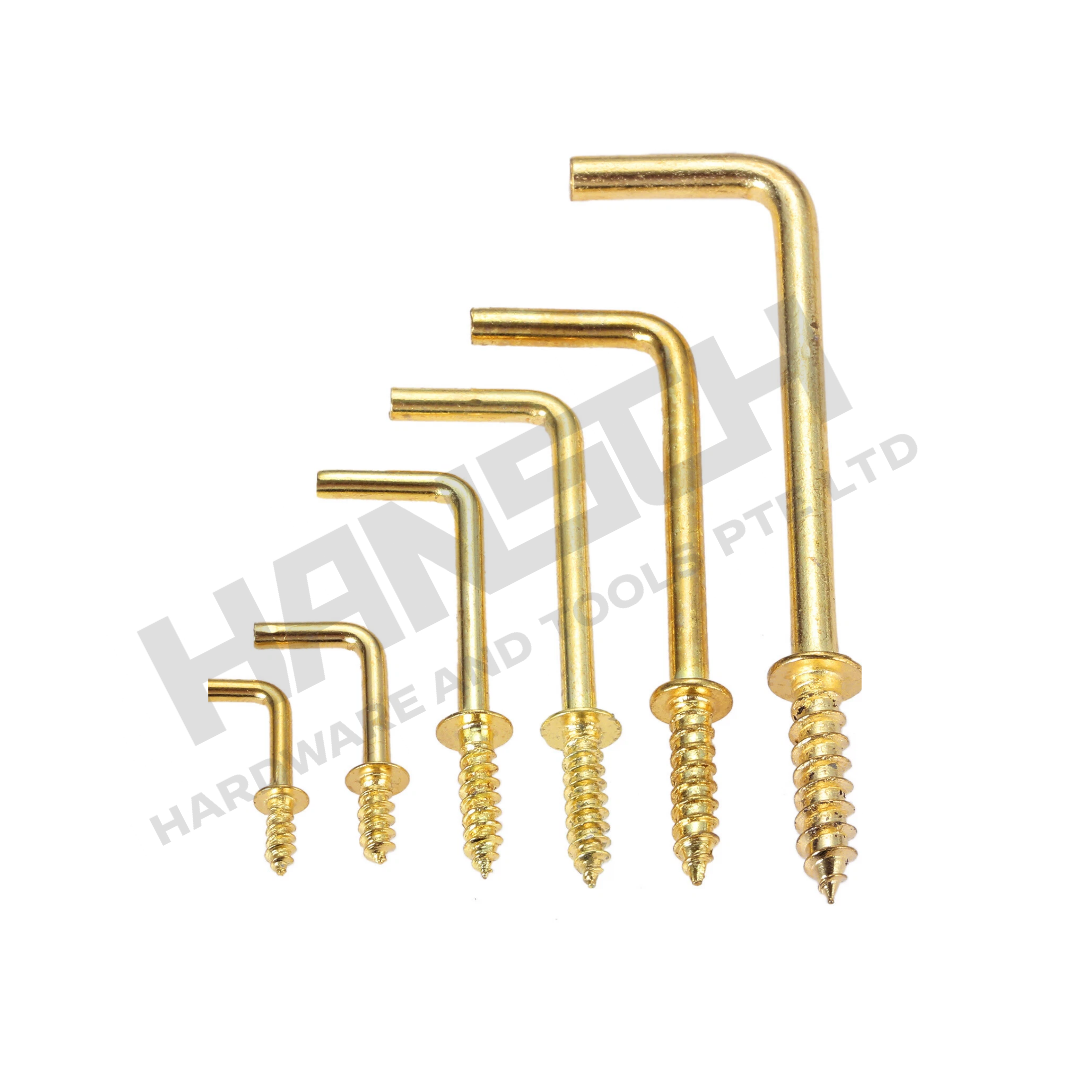 L-Shaped Screw Hook | Right Angle Screw Hook Various Sizes L型直角螺丝挂钩 - 多种尺寸可选