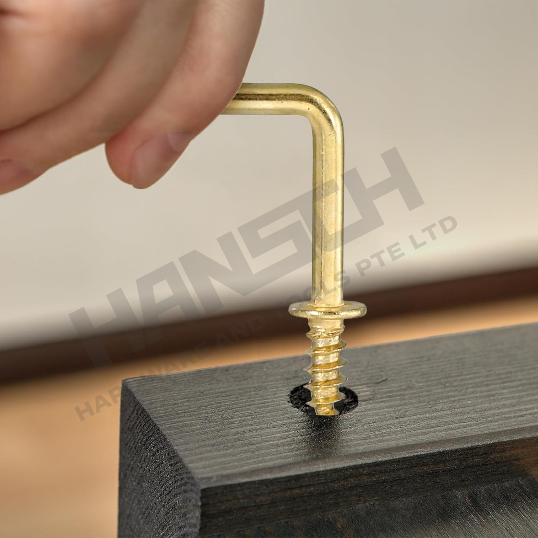 L-Shaped Screw Hook | Right Angle Screw Hook Various Sizes L型直角螺丝挂钩 - 多种尺寸可选