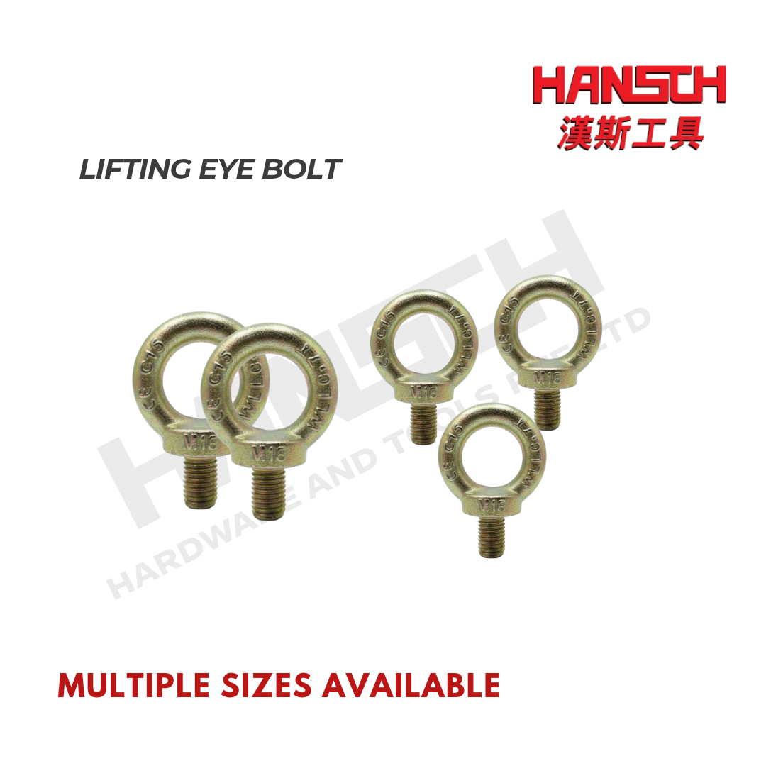 Lifting Eye Bolt Male Threaded – M8 / Various Sizes 公制外牙吊环螺丝 (多种尺寸可选)