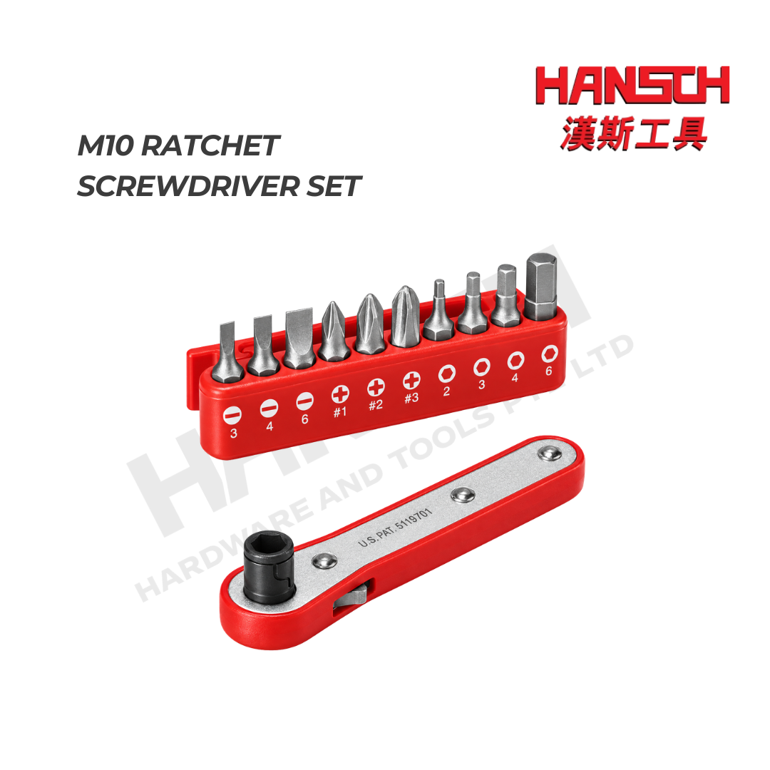 M10 Ratchet Screwdriver Set RS10 棘轮螺丝刀套装