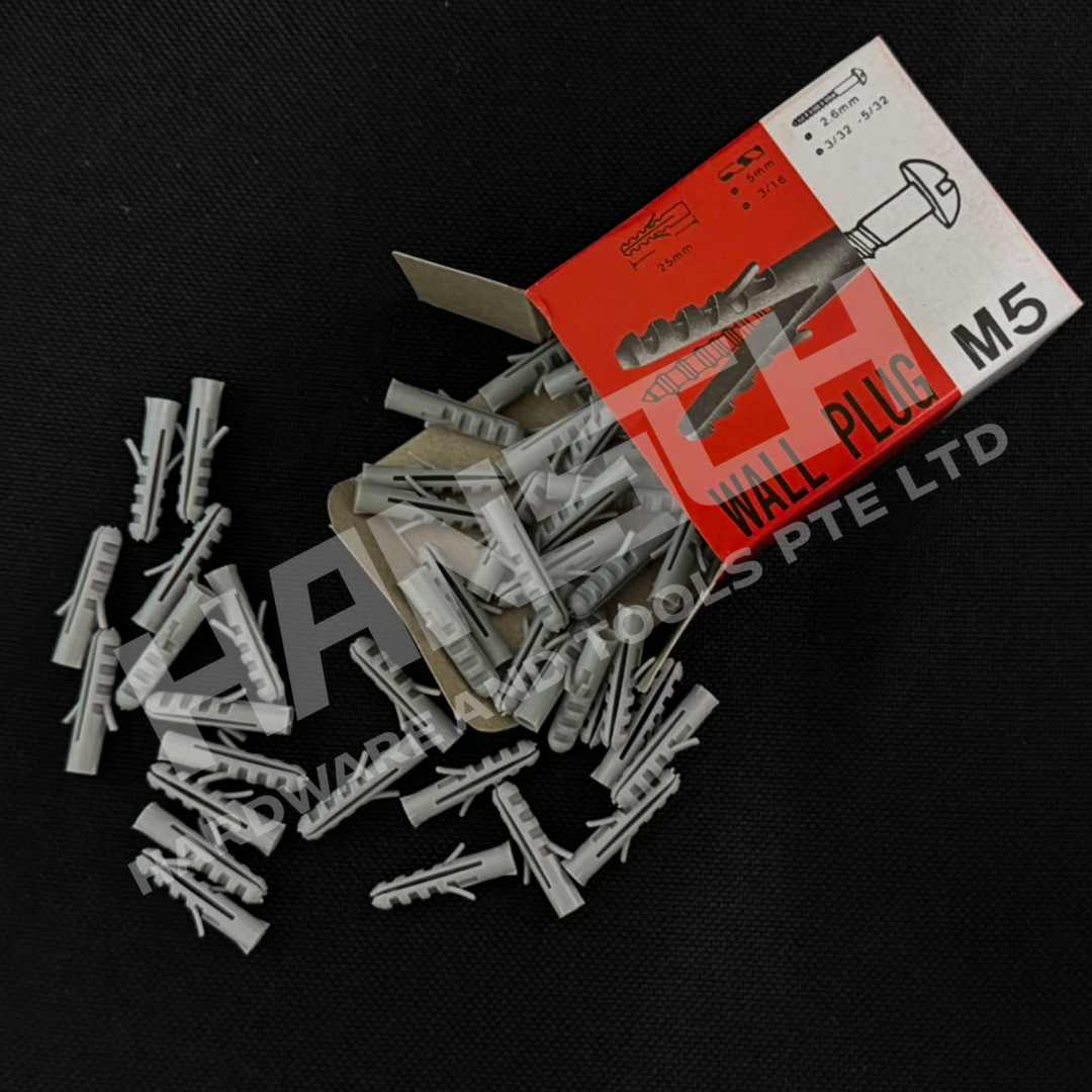 M5 Nylon Wall Plug 5mm x 25mm – Plastic Expansion Anchor Plug for Screw Fixing 螺丝固定墙壁塞