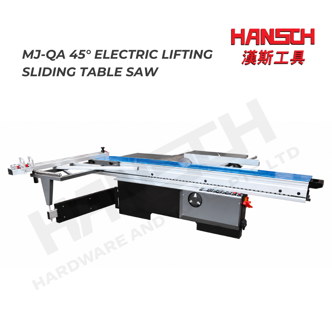 G-FORCE MJ-QA 45° Electric Lifting Precision Sliding Table Saw Woodworking Panel Saw 电动升降精密推台锯