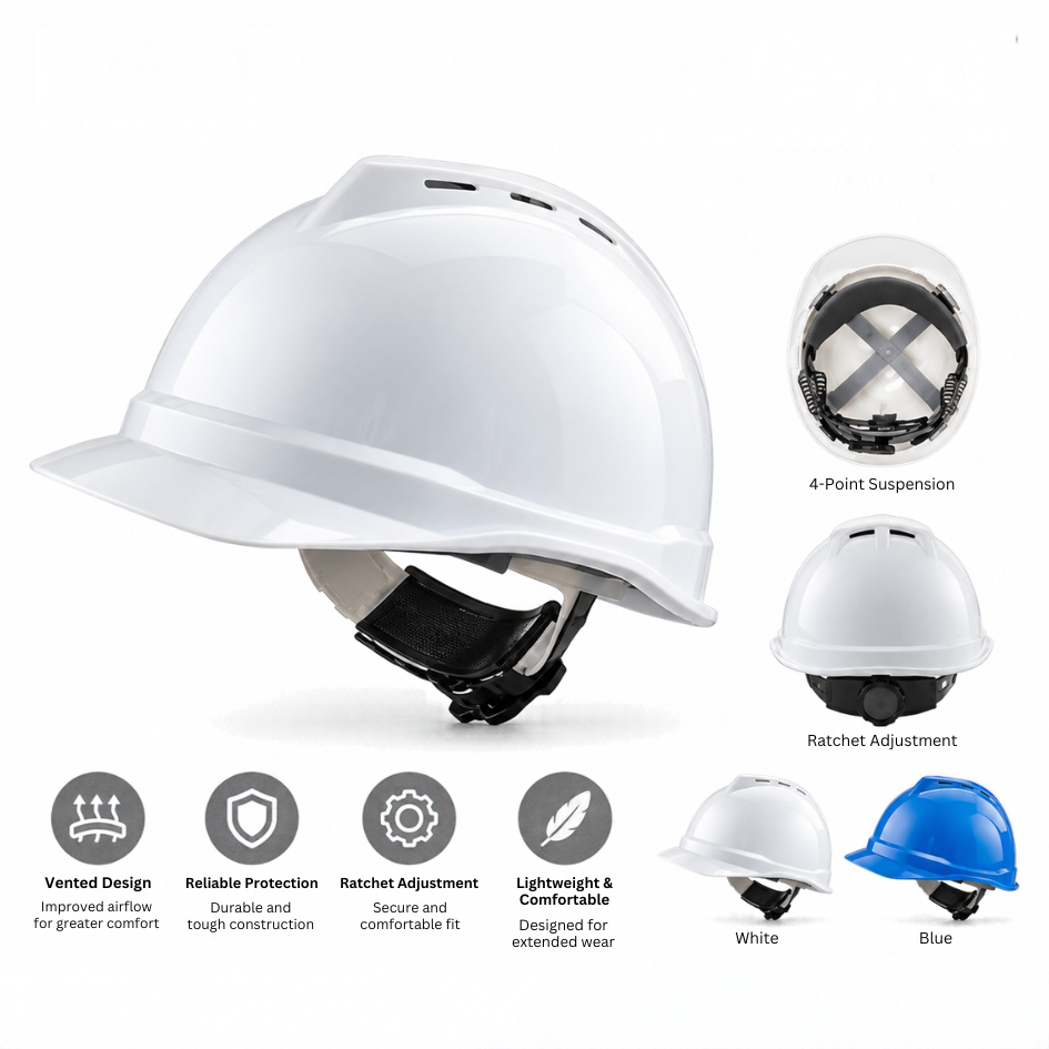 MSA V-Gard Vented Safety Helmet Industrial Protective Hard Hat 工业防护头盔