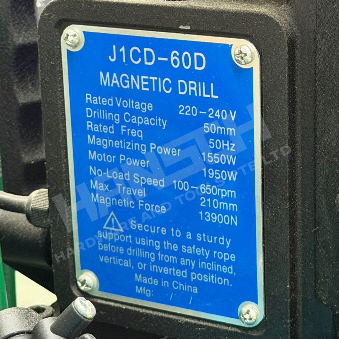 Magnetic Core Drilling Machine (HS-J1CD60D) – 1950W Industrial Magnetic Drill with Internal Cooling 工业级磁座钻孔机