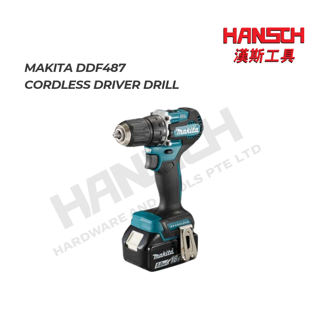 Makita DDF487RFJ 18V Brushless Cordless Driver Drill 无刷充电式电钻起子机