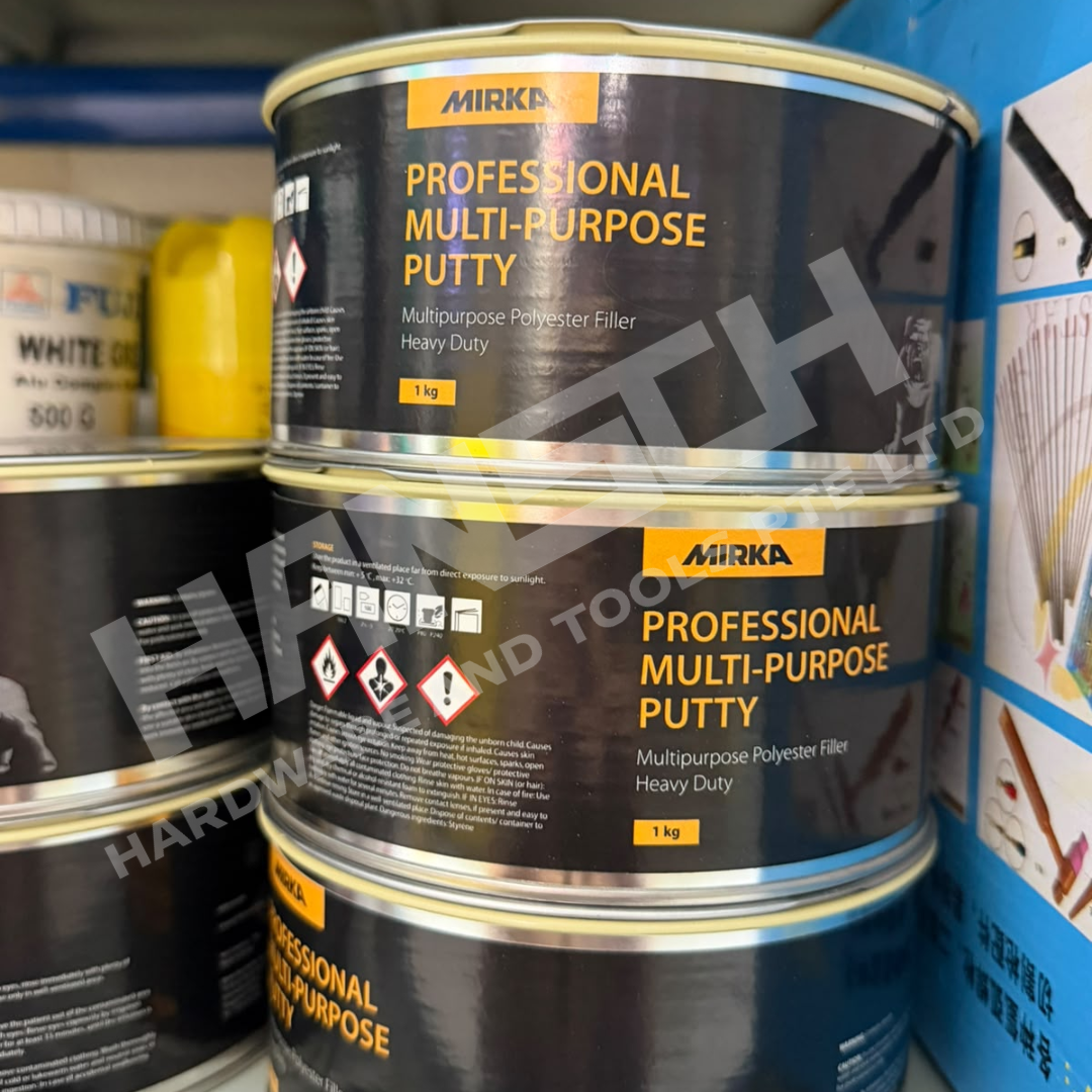 Mirka Professional Multi-Purpose Polyester Filler Putty 1kg with Hardener – Cream 专业多用途聚酯原子灰