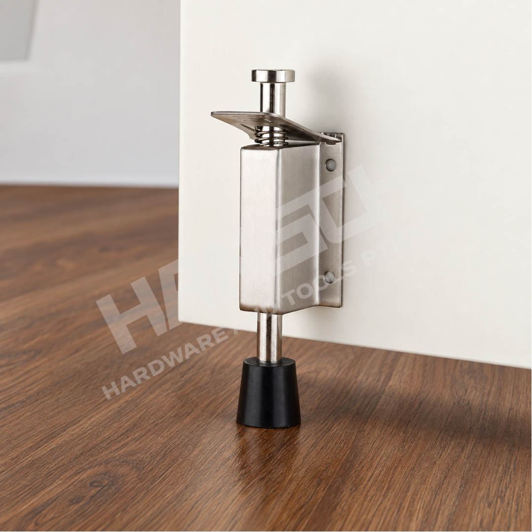 Nelon Stainless Steel Step-On Door Stopper 140mm Heavy Duty Foot Operated Door Holder 不锈钢脚踏式门挡