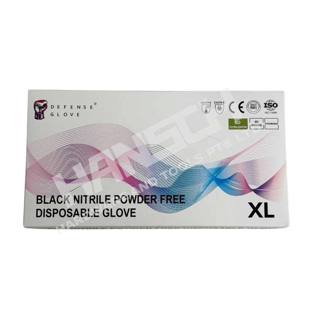 Black Nitrile Powder-Free Disposable Gloves – Non-Sterile Single Use 一次性防护手套