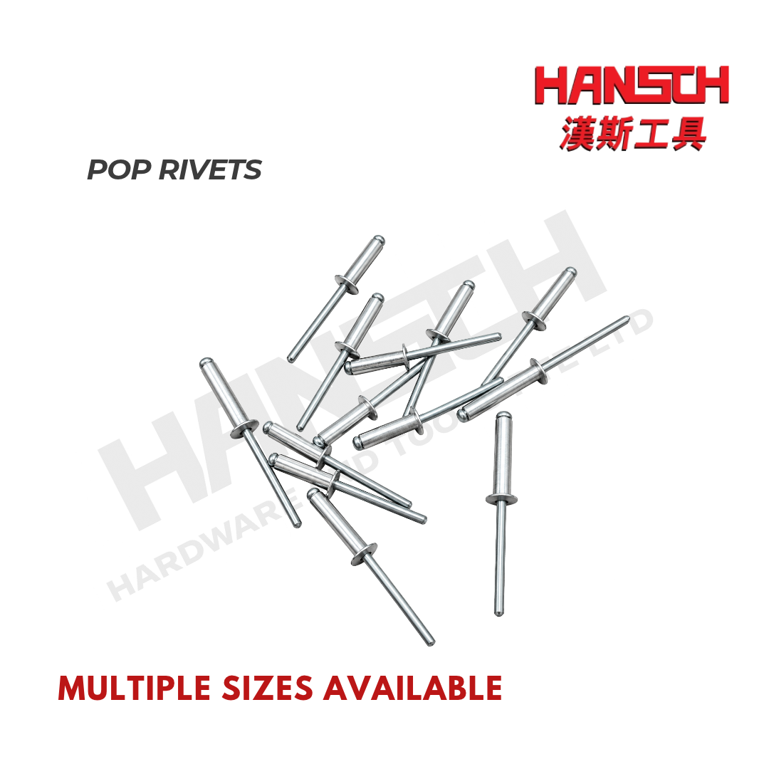 Open End Blind Pop Rivets – Round Head Metal Fastening Rivets (Various Sizes) 圆头抽芯铆钉 / 拉钉- 多种尺寸可选