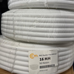 PVC Flexible Pipe White 16MM x 50M – Flexible Corrugated PVC Conduit Pipe 白色柔性波纹管