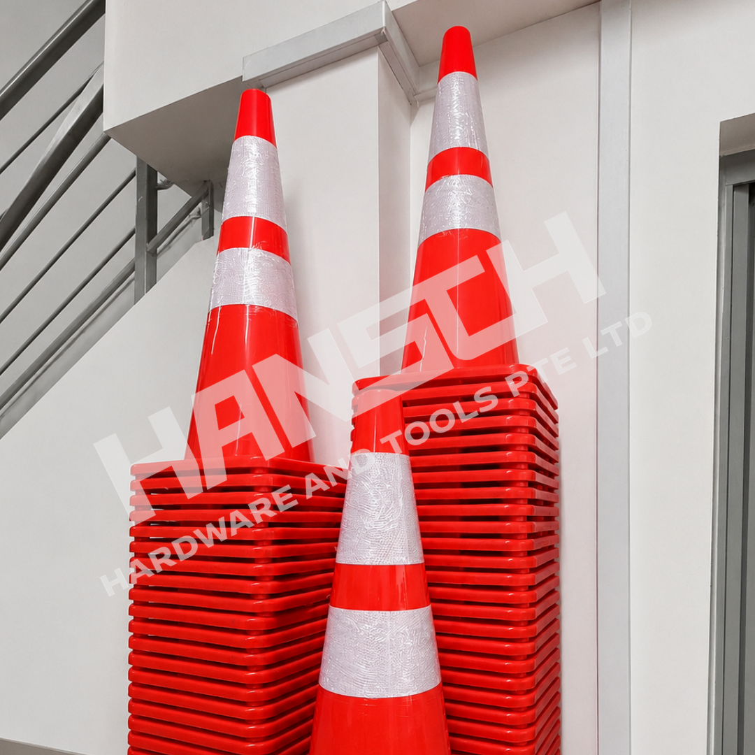PVC Safety Traffic Cone 70CM with Reflective Bands & Heavy-Duty Base 道路警示路障锥