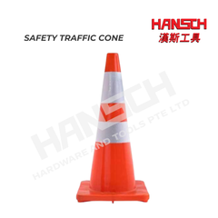 PVC Safety Traffic Cone 70CM with Reflective Bands & Heavy-Duty Base 道路警示路障锥