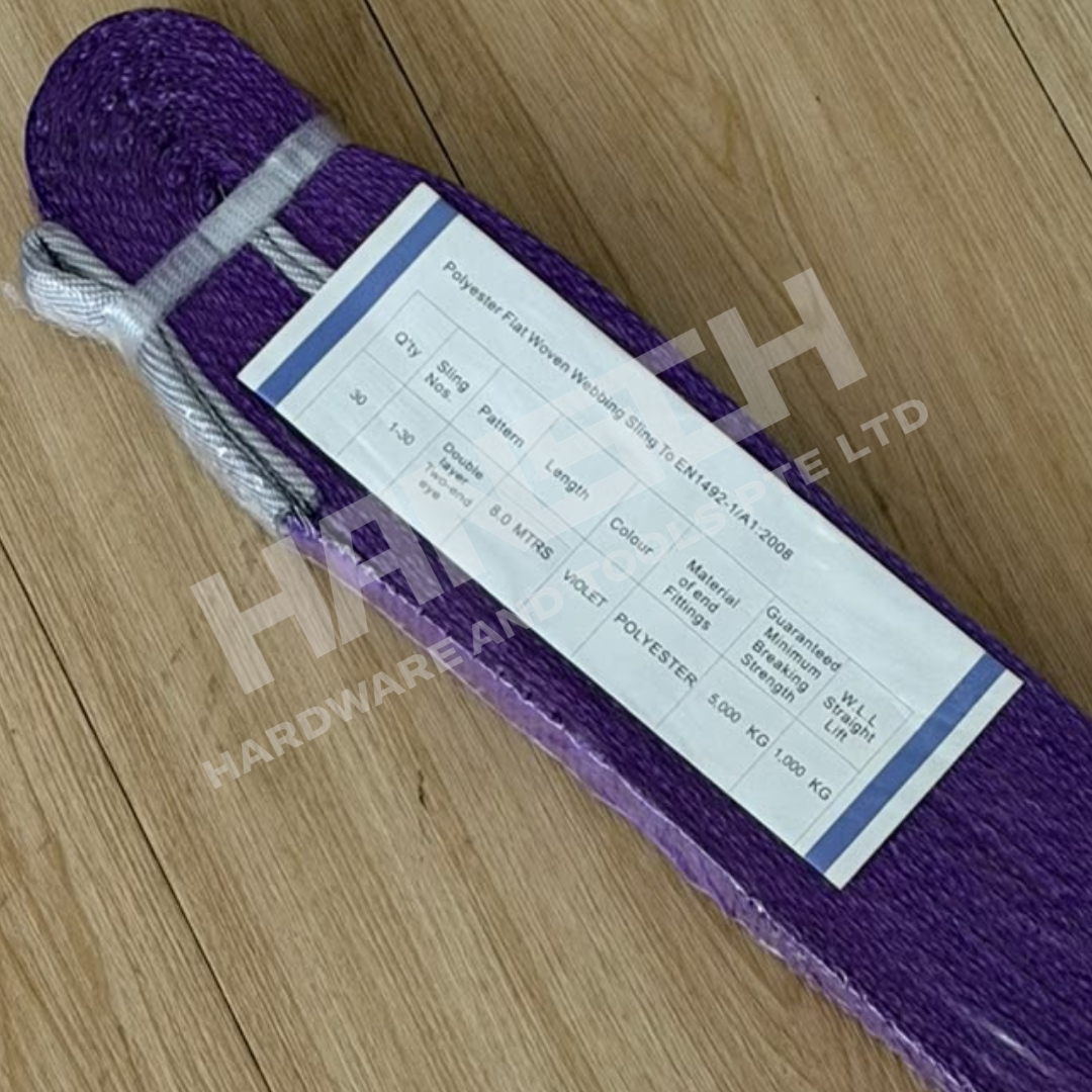 Polyester Flat Webbing Lifting Sling 1,000kg × 8m Double-Ply Eye-to-Eye Sling 平吊装带