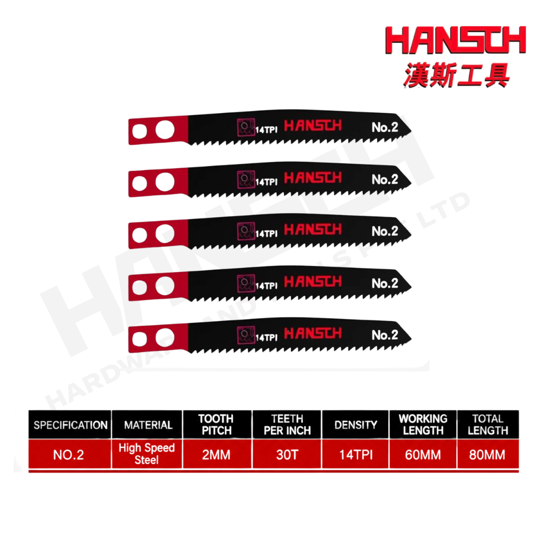 Hansch Jigsaw Blades – Woodworking Extra-Long Coarse & Fine Teeth Wood / Metal Cutting
