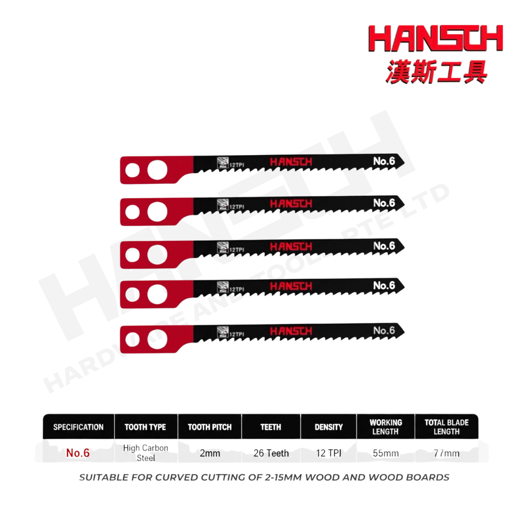 Hansch Jigsaw Blades – Woodworking Extra-Long Coarse & Fine Teeth Wood / Metal Cutting